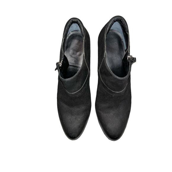 Franco Sarto Greco Womens Size 7M Black Leather Side Zips Heeled Ankle Booties - Picture 4 of 10